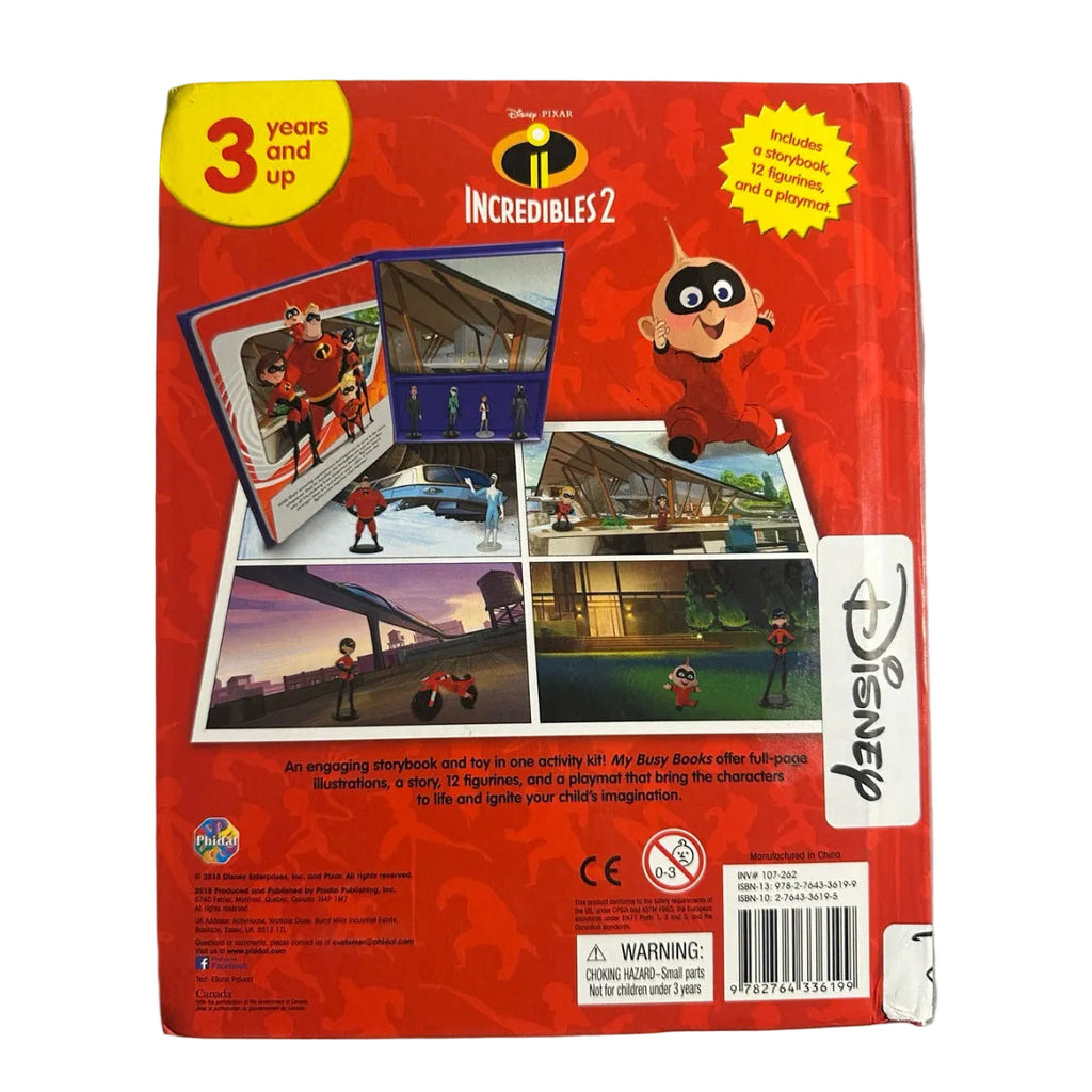 Incredibles 2 My Busy Books back cover and barcode