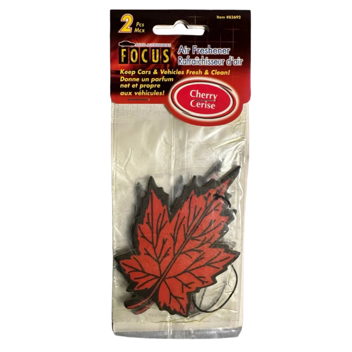 FOCUS Cherry red leaf hanging air freshener 2-pack
