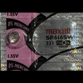 Maxell SR616SW five-cell manufacturer strip shown for identification; sale is one battery