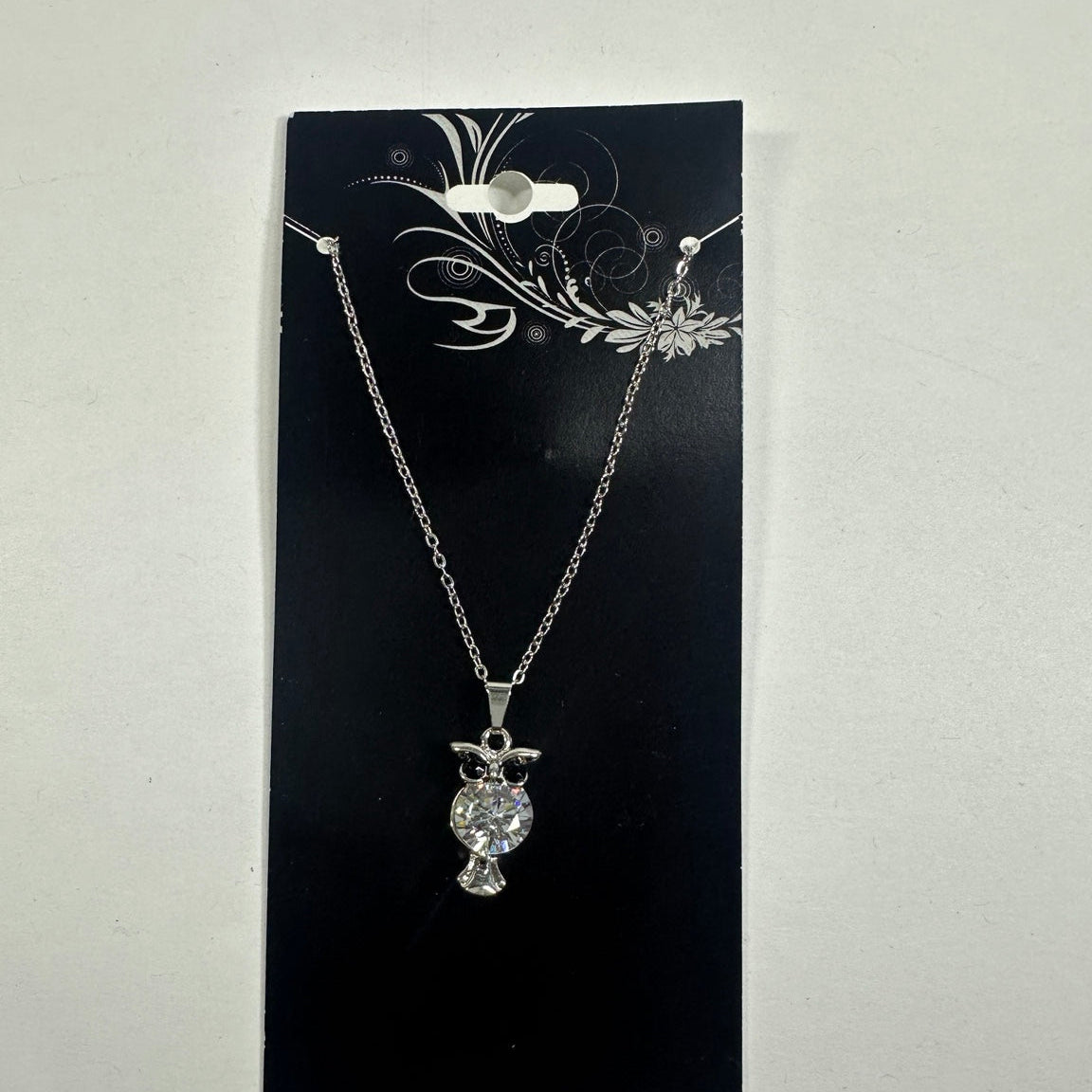 Necklace featuring owl crystal pendant