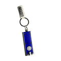 Blue silver mini LED flashlight keychain back