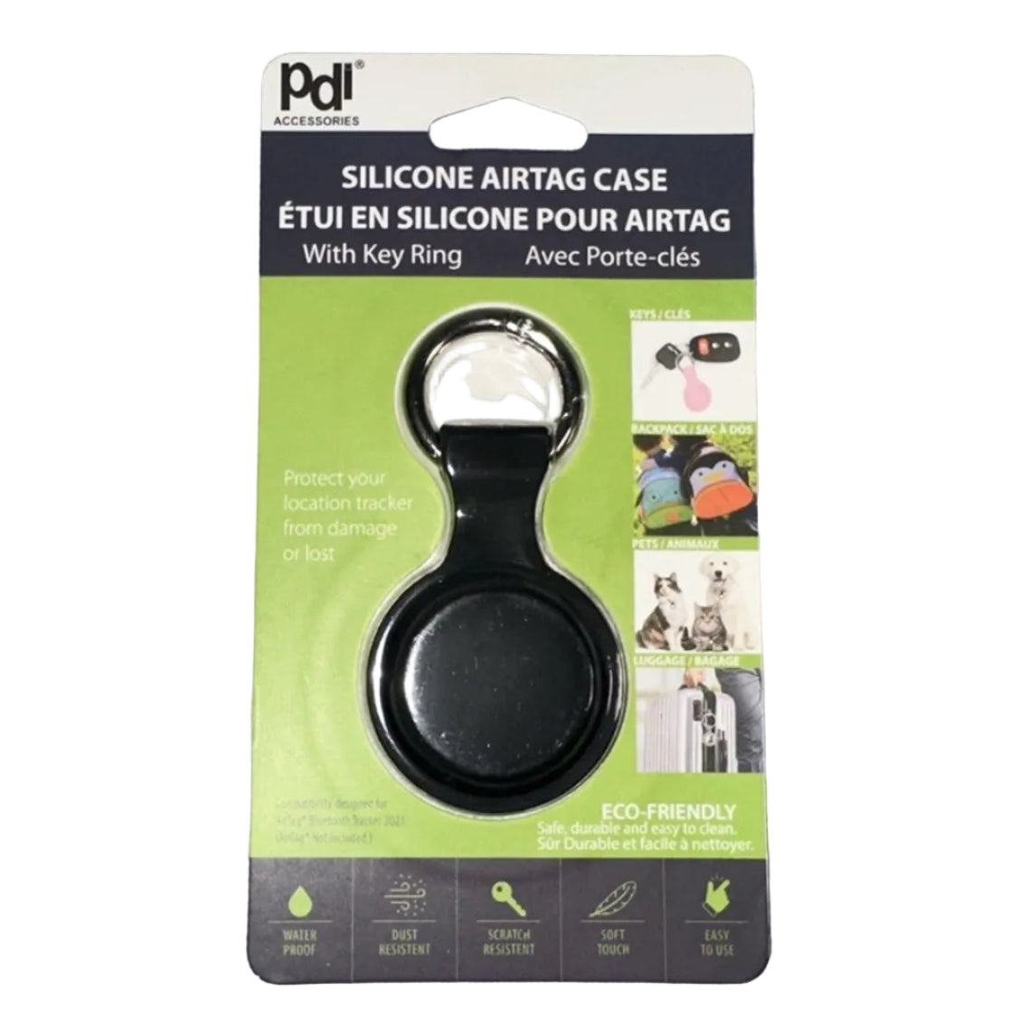 PDI silicone AirTag case black packaged