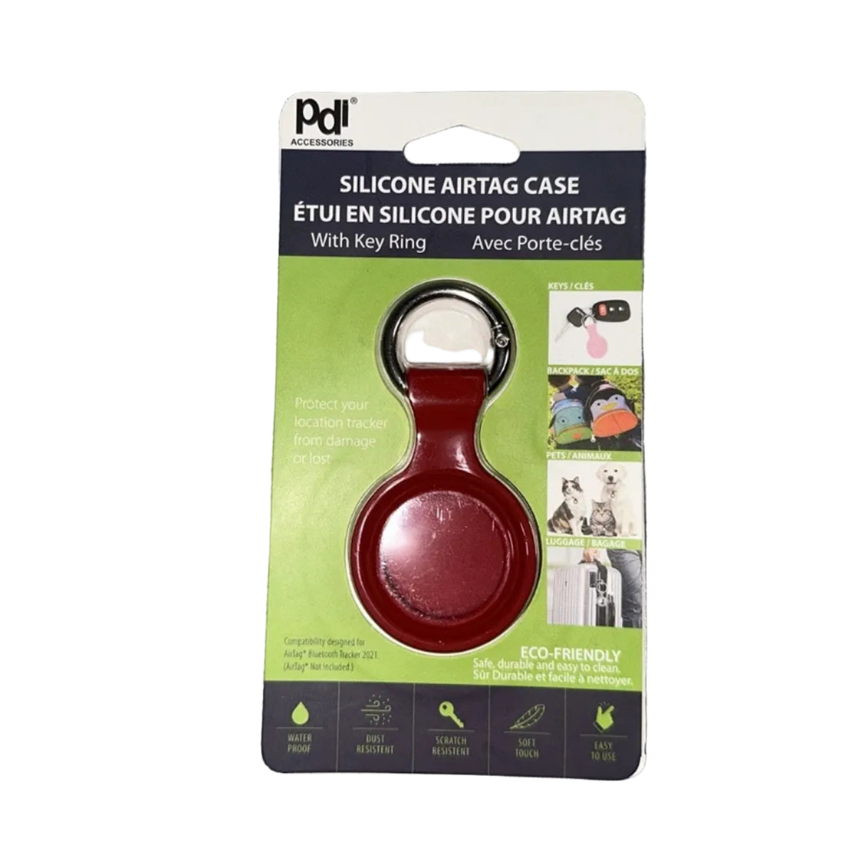 PDI silicone AirTag case red packaged