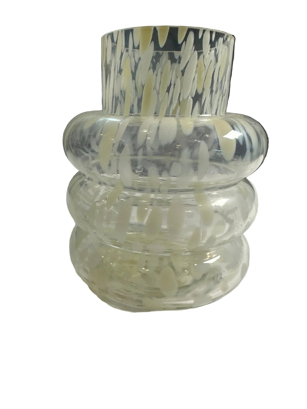 TRUU Design Clear Bubble Glass Vase with Cream Speckled Pattern – Item 56114 – photo 1