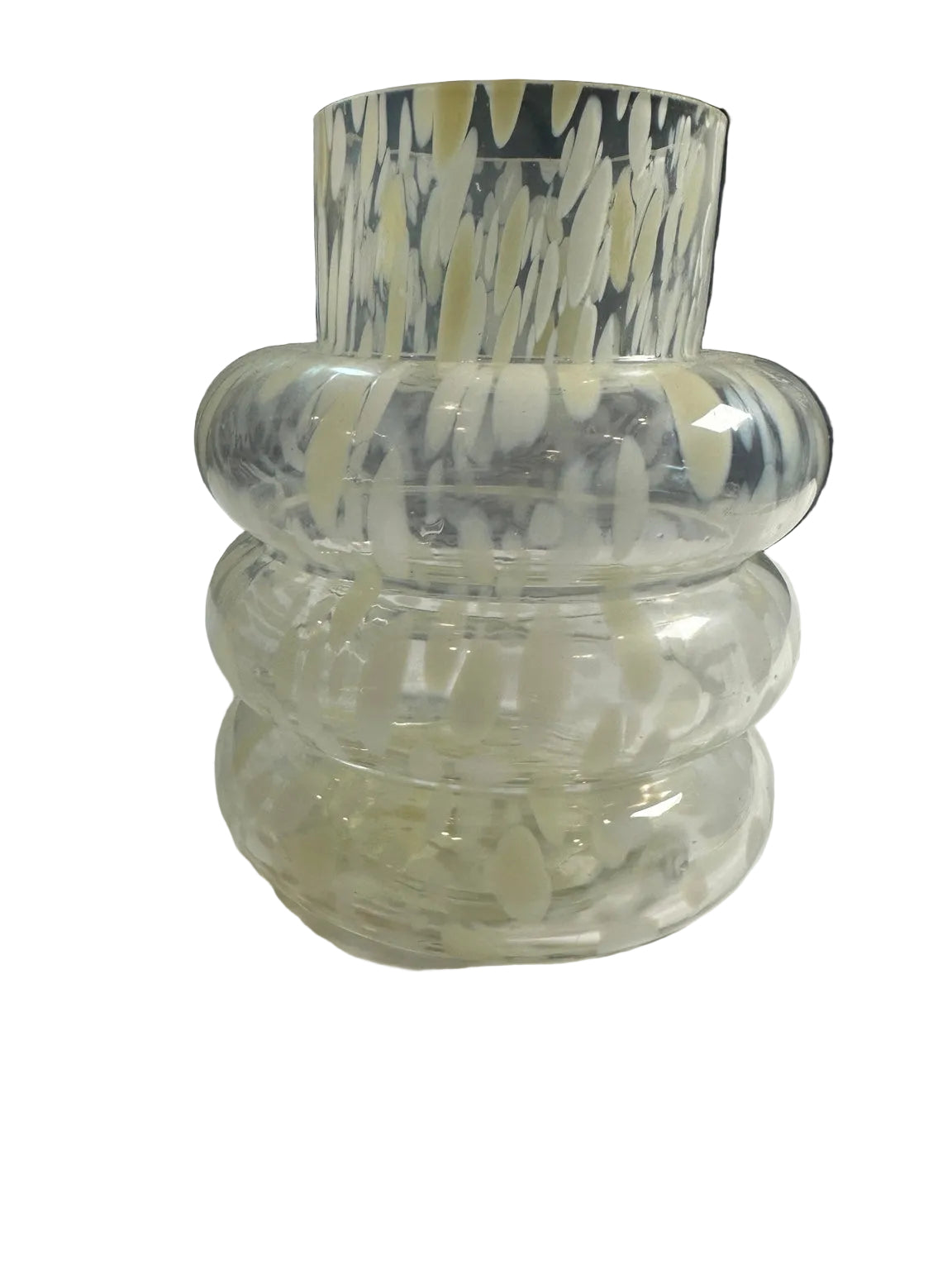 TRUU Design Clear Bubble Glass Vase with Cream Speckled Pattern – Item 56114 – photo 1