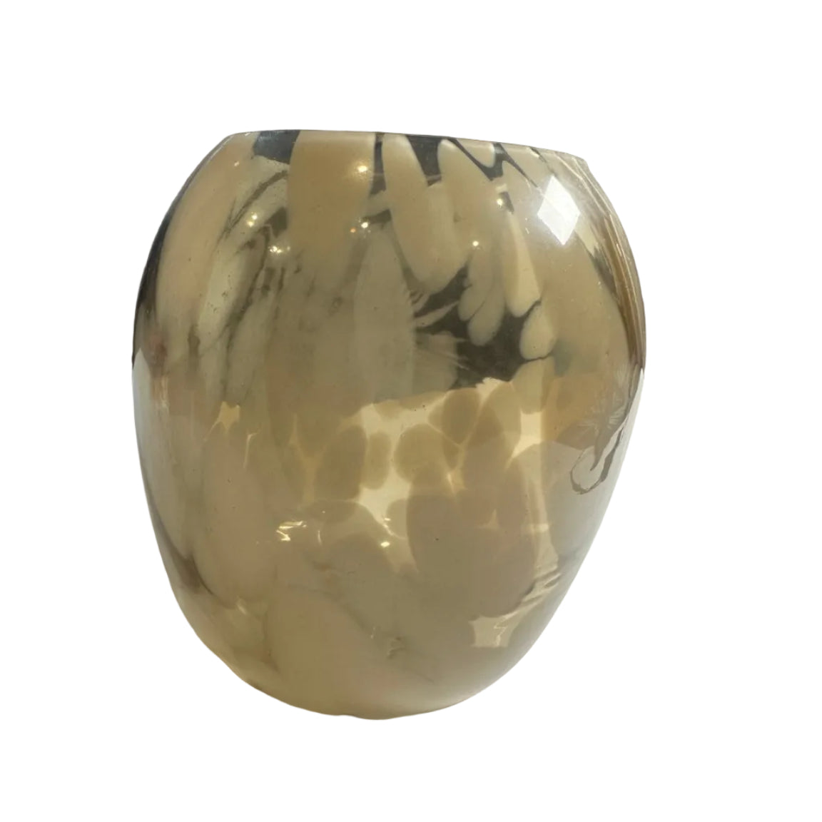 TRUU Design Amber Glass Decorative Vase with Cream Speckled Pattern – Item 56122 – photo 1