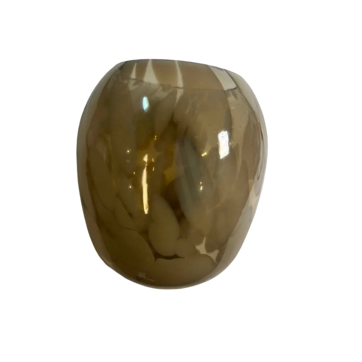 TRUU Design Amber Glass Decorative Vase with Cream Speckled Pattern – Item 56122 – photo 2