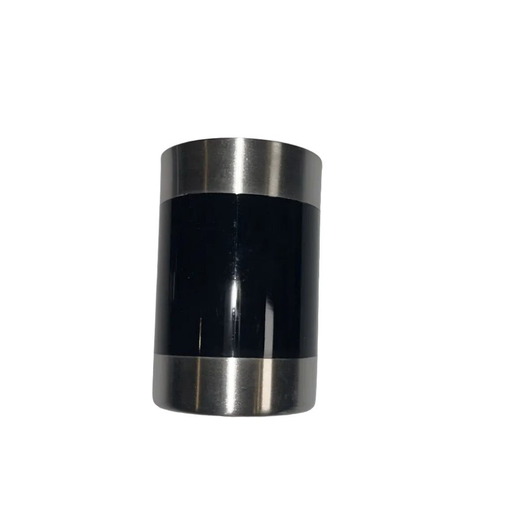 Black and silver bathroom tumbler