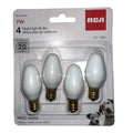 RCA C7 7W Night Light Bulbs, White, 4-Pack front packaging