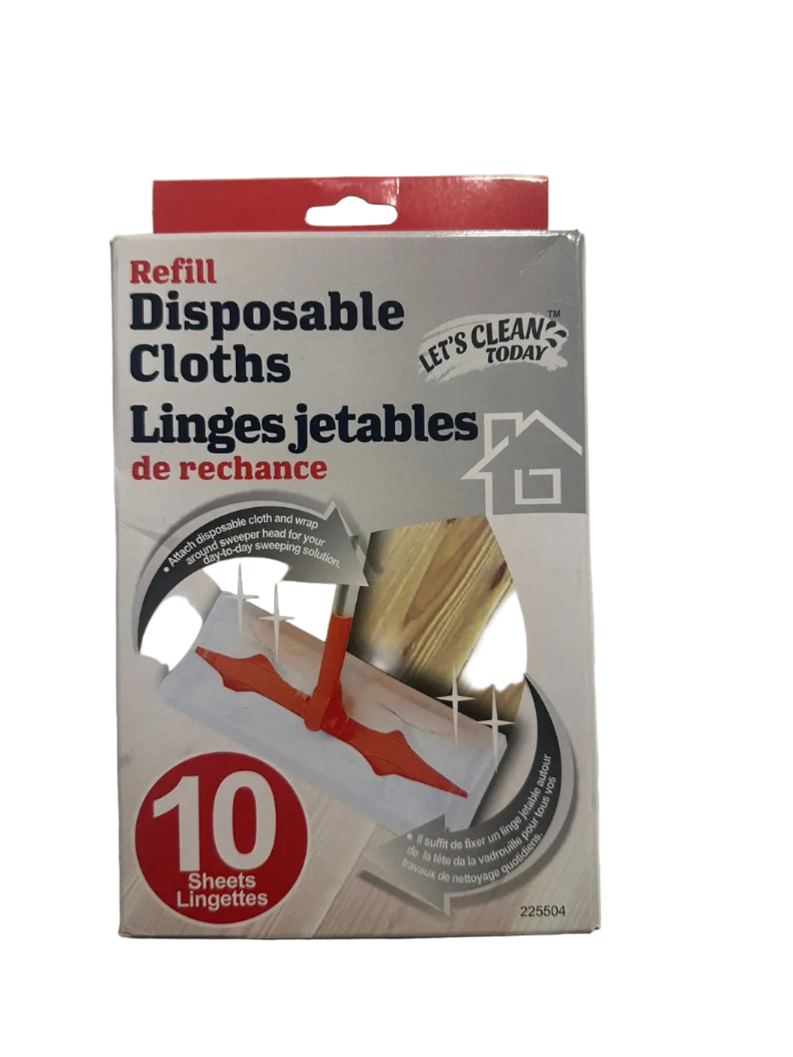 Let's Clean Today Electrostatic Disposable Cleaning Cloths, 10 Sheets front packaging