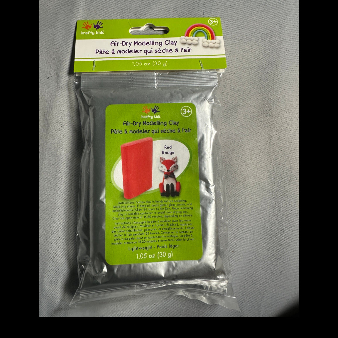 Krafty Kids Air-Dry Modelling Clay Red 30 g front