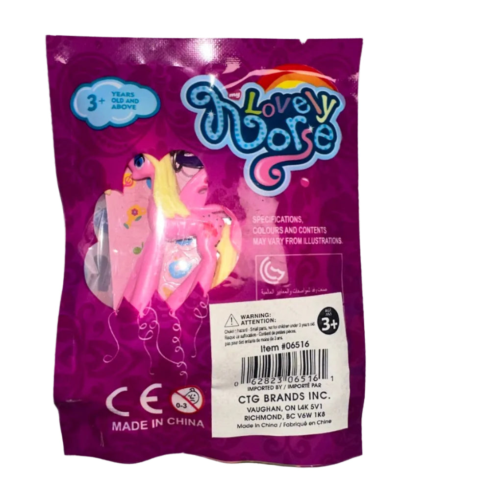 Lovely Horse unicorn backpack clip-on keyring back barcode