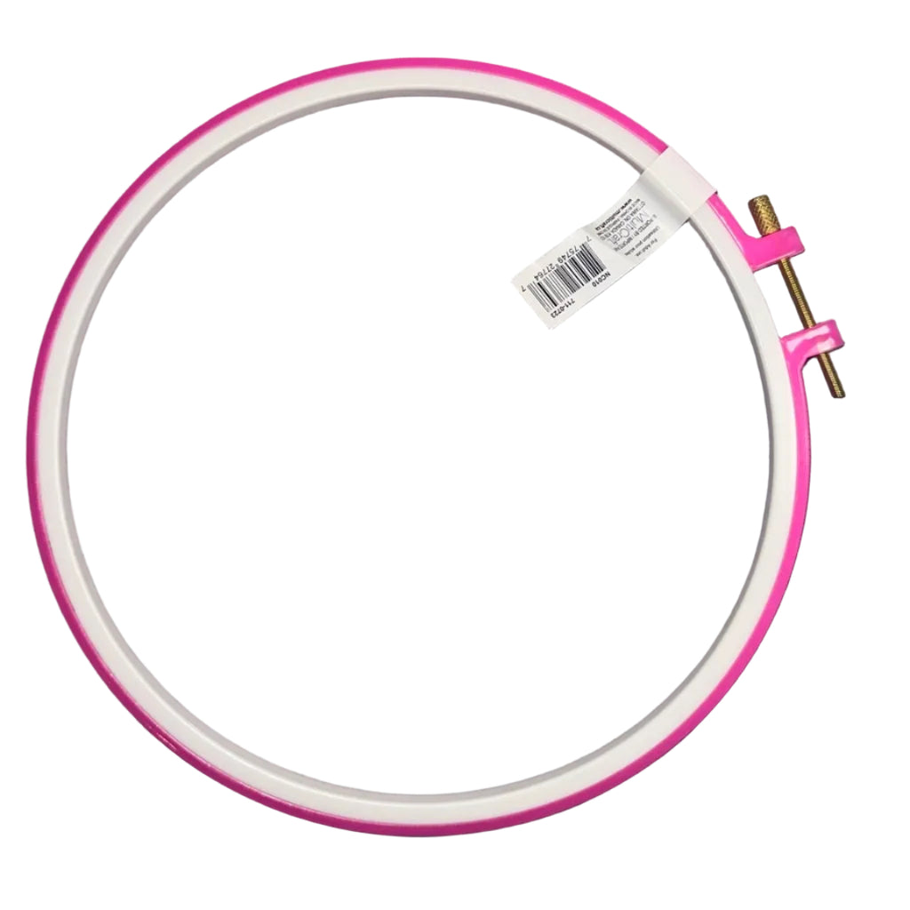Needle Crafters 9.2 inch embroidery hoop barcode and back