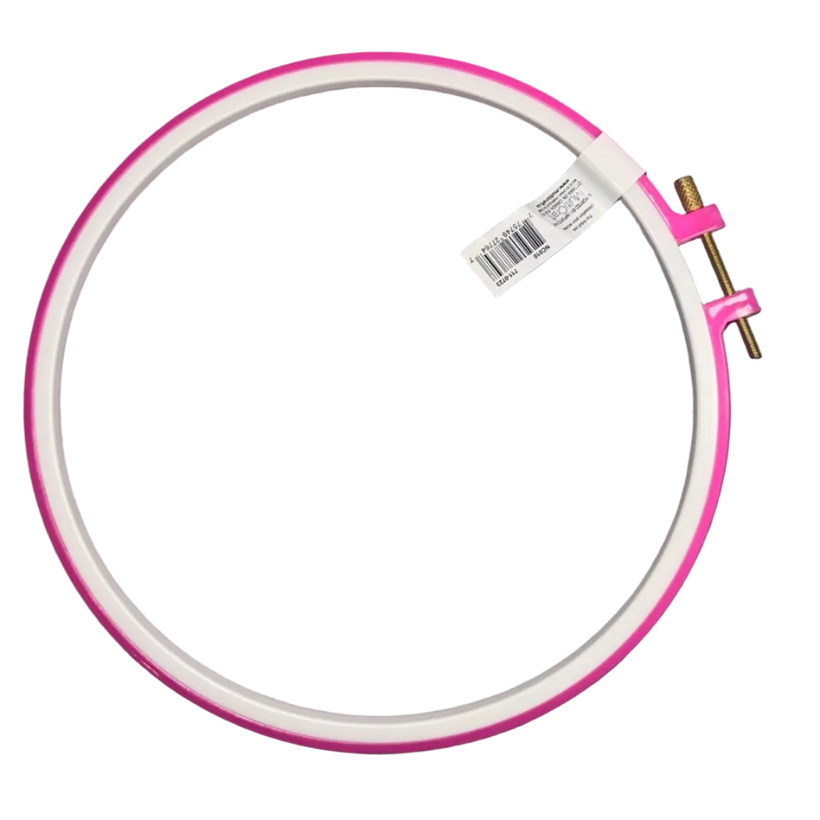 Needle Crafters 9.2 inch embroidery hoop barcode and back