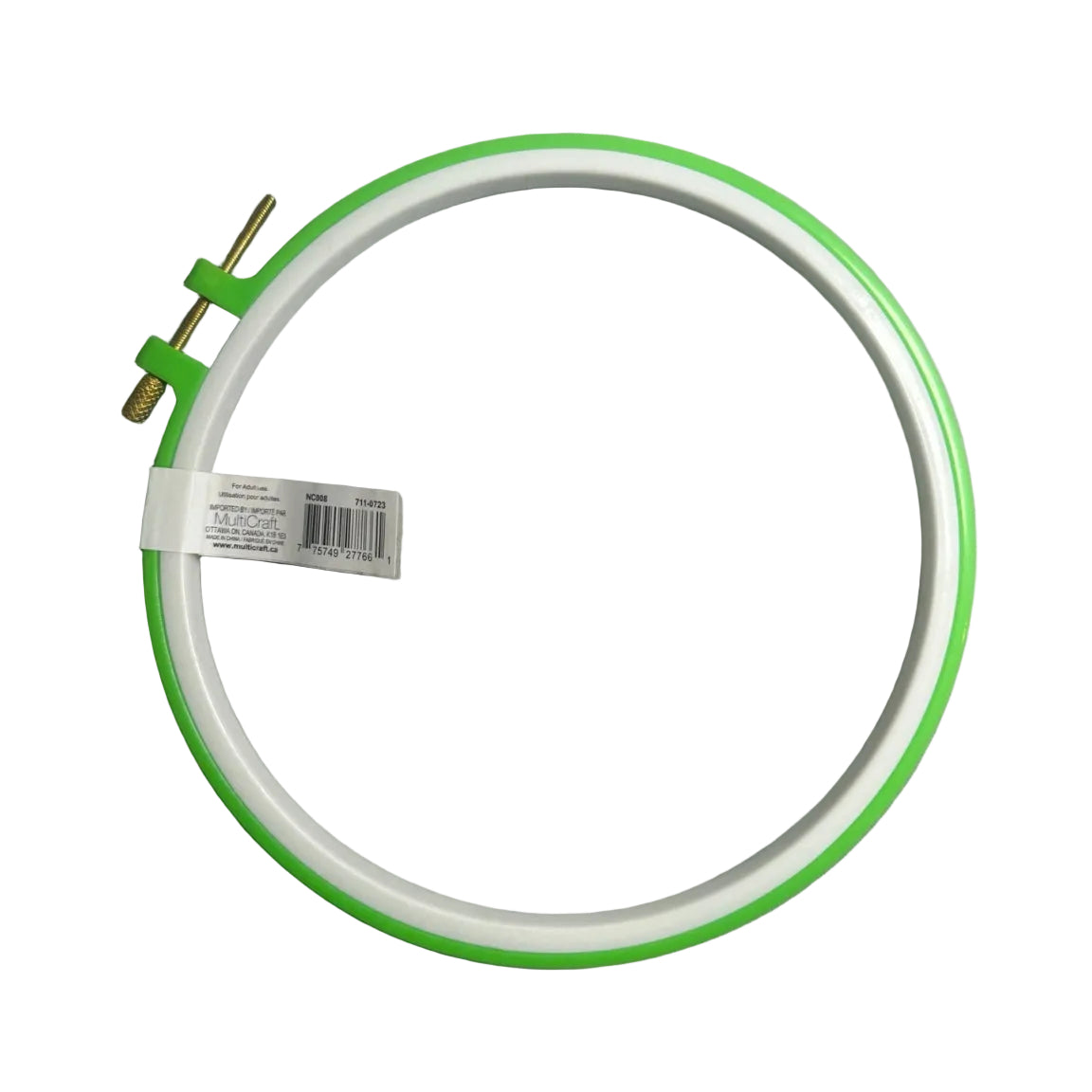 Needle Crafters NC008 embroidery hoop back barcode label