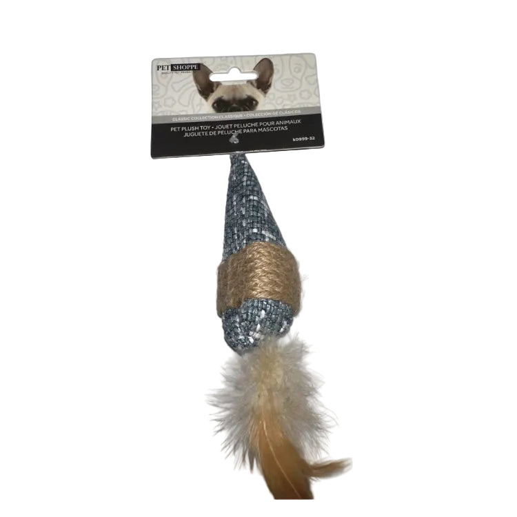 Pet Klub Plush Feather Cat Toy – Blue