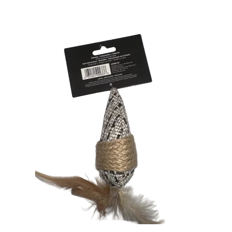 Pet Klub Plush Feather Cat Toy – Silver