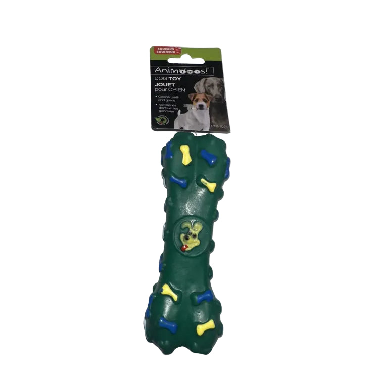 Animoos! Squeaky Bone-Shaped Dog Toy – Green