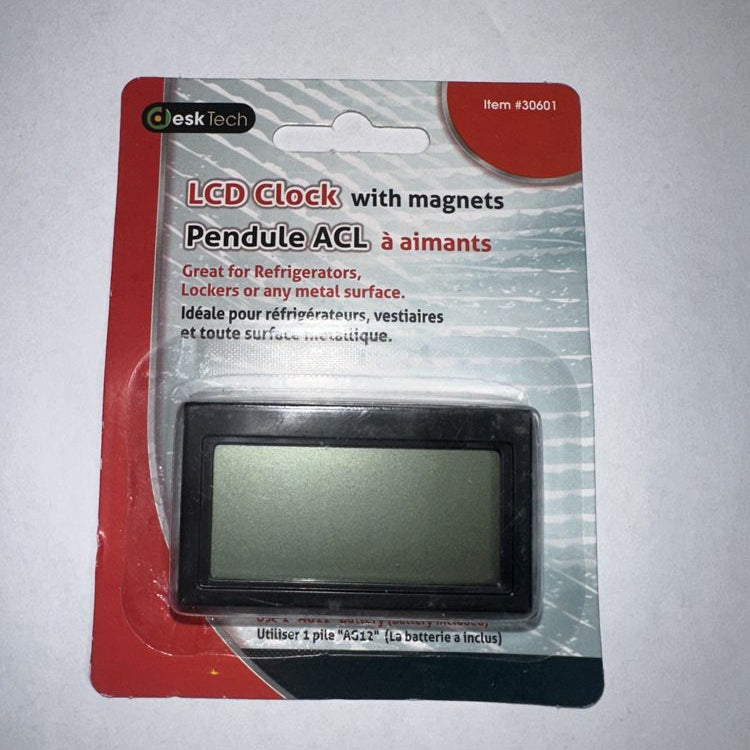 DeskTech Magnetic LCD Clock Black
