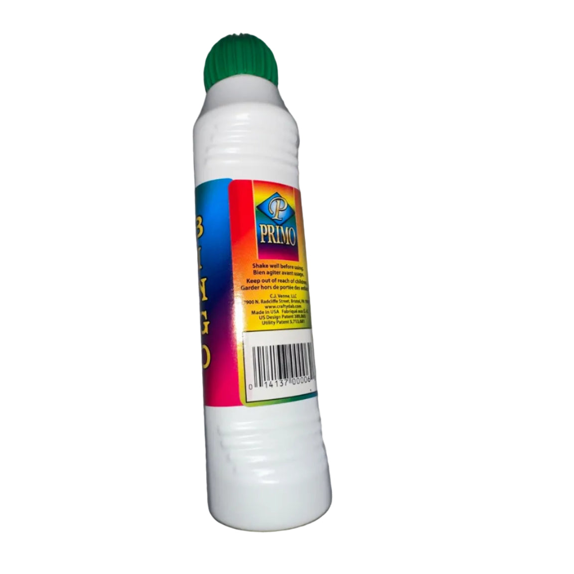 Primo Bingo Marker 100 mL green side barcode view