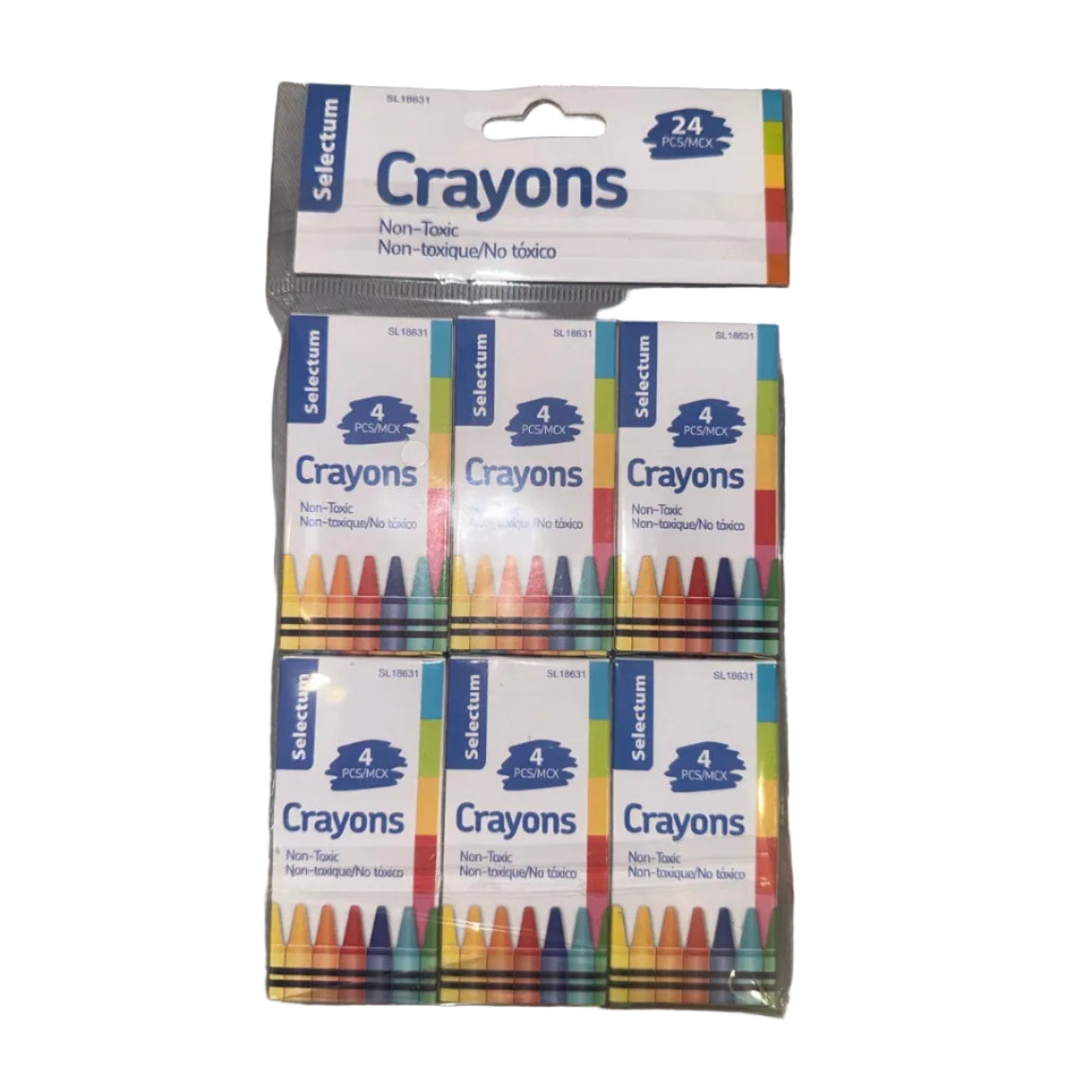 Selectum 24-piece non-toxic crayons front