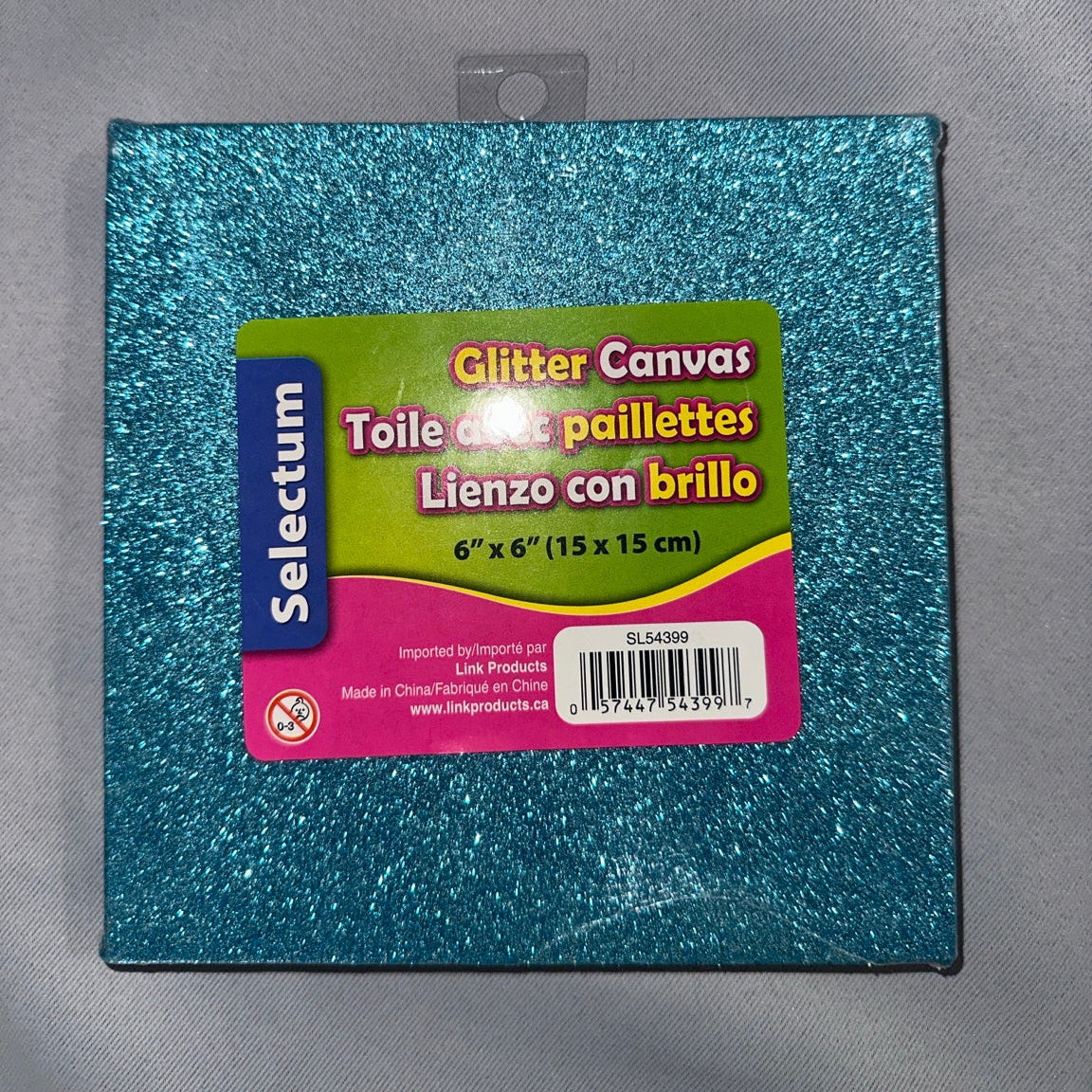Blue glitter canvas 6 x 6 inches