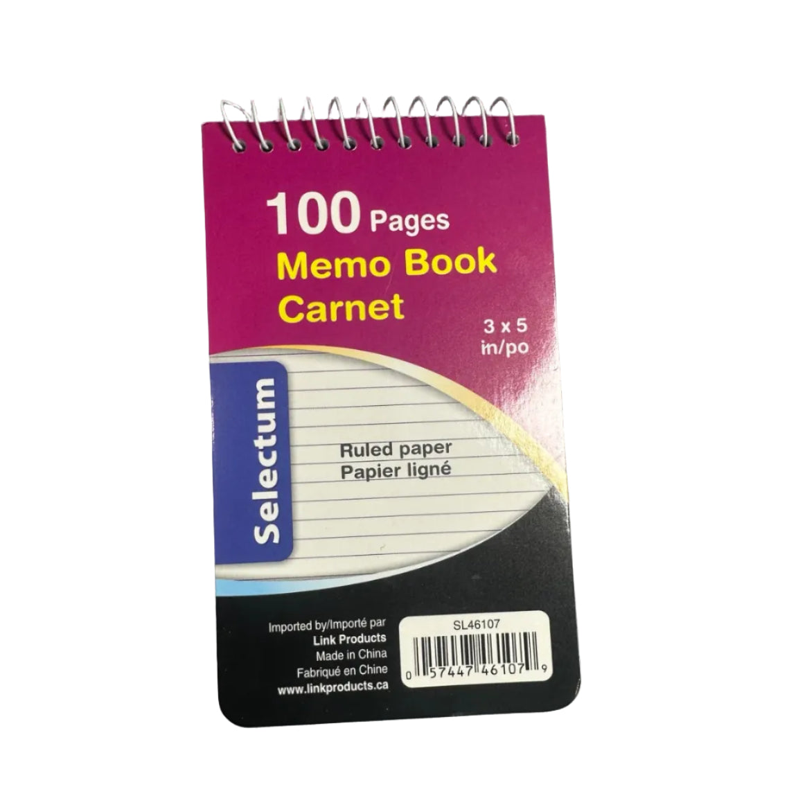 Selectum 3 x 5 inch 100-page ruled memo book front