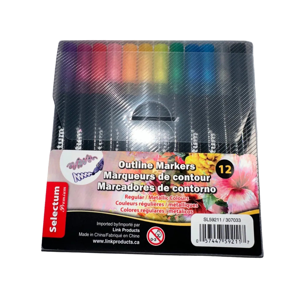 Selectum Premium Outline Markers 12 pack alternate front view