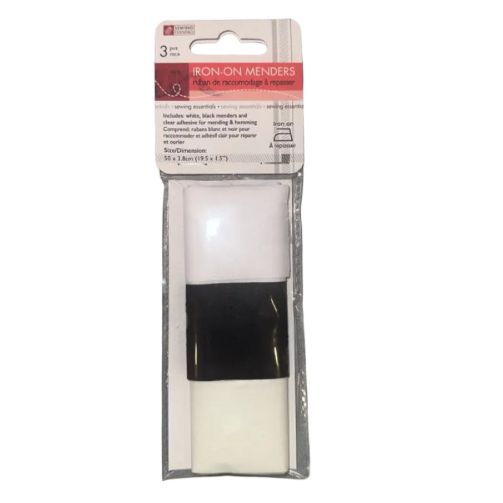 Sewing Essentials iron-on menders 3-piece front