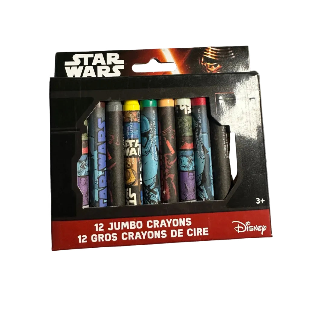 Star Wars 12 Jumbo Crayons front packaging