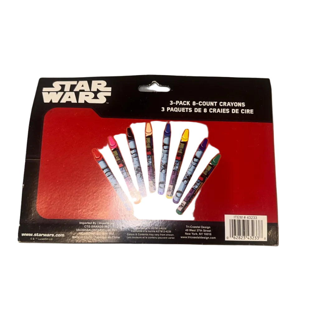 Star Wars 3-pack crayons back with item 43233 and UPC 062823432338