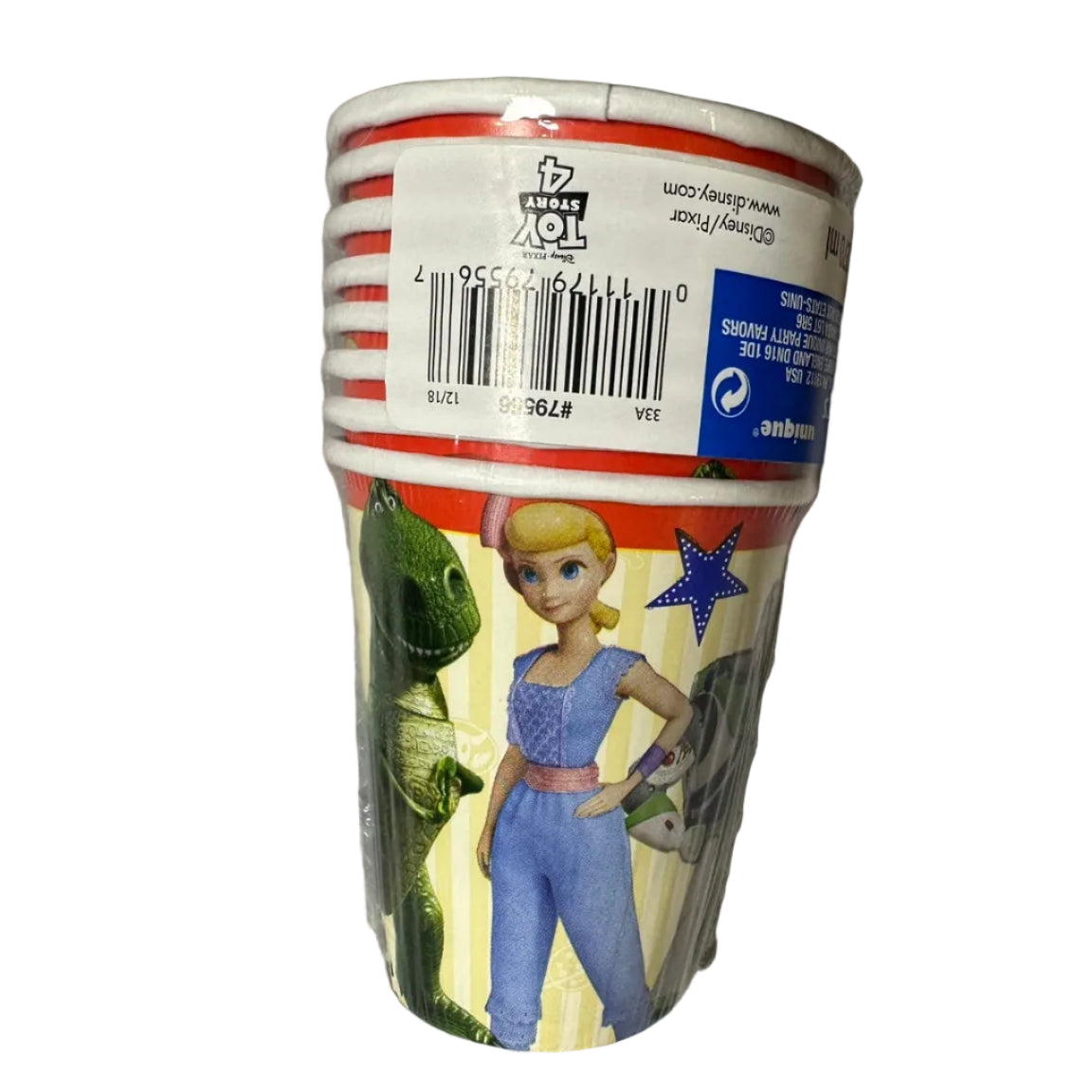 Disney Pixar Toy Story 4 paper cups package barcode and item number