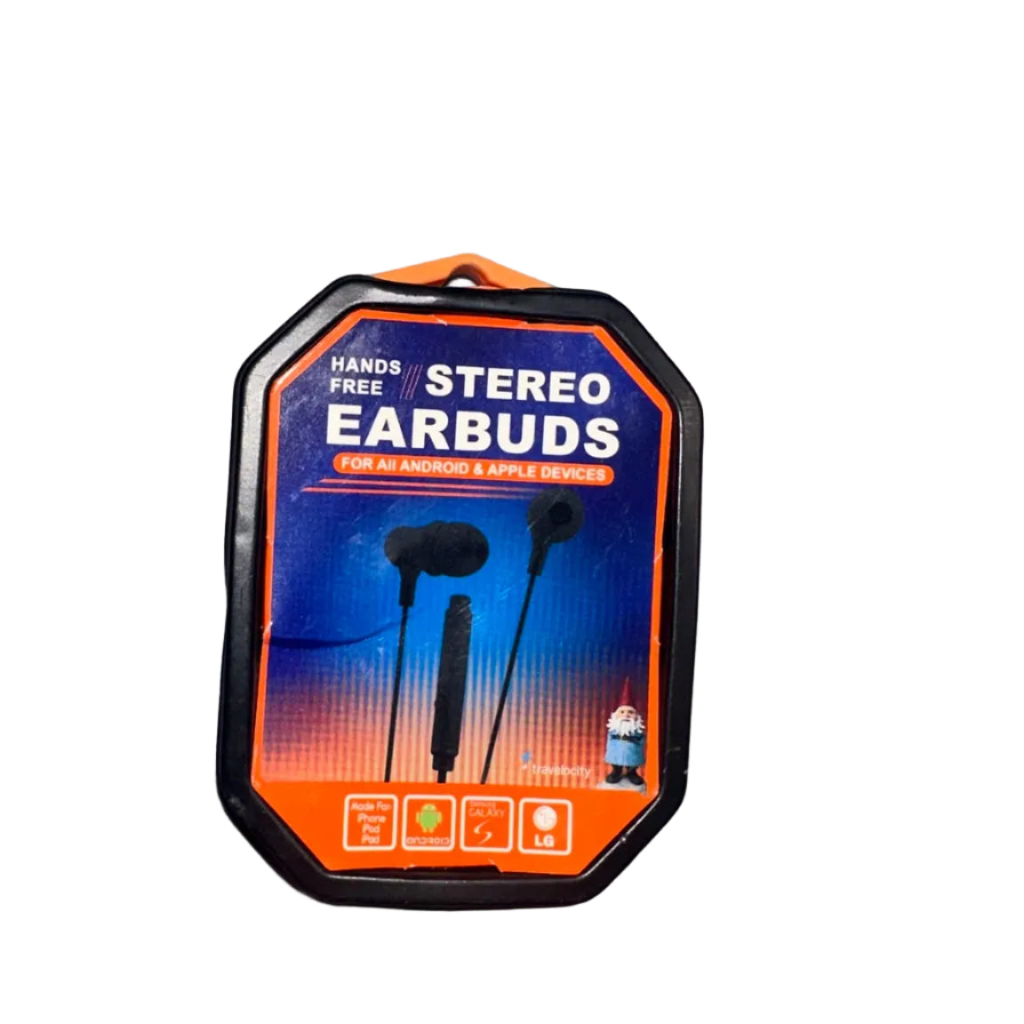 Travelocity Hands-Free Stereo Earbuds front packaging