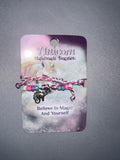 Unicorn handmade bracelet front packaging photo