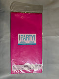 Unique Party neon pink rectangular plastic table cover front package