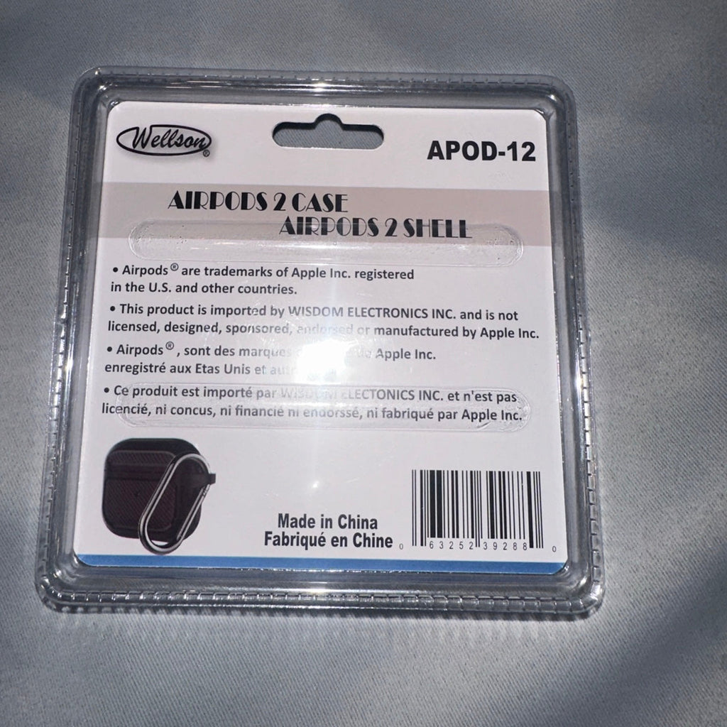 Wellson APOD-12 AirPods 2 case back packaging with barcode