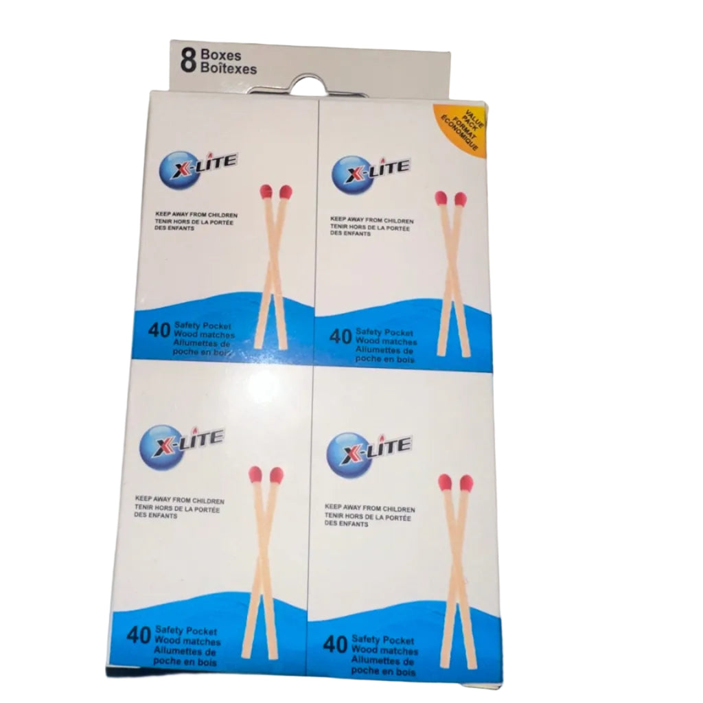 X-Lite Safety Pocket Wood Matches 8 boxes front
